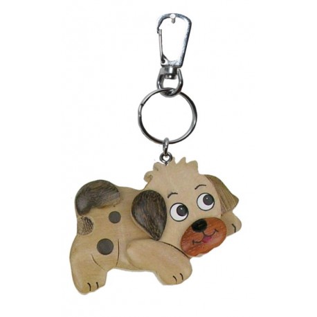 Dog, Dolfi key ring photo wood