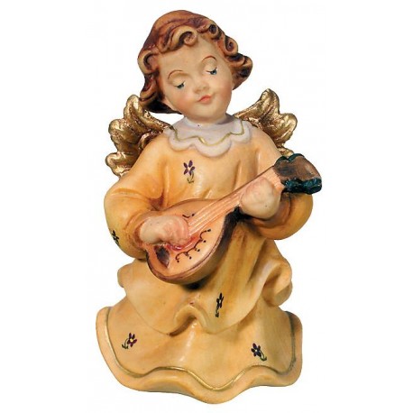 Angel with Mandolin carved - painted