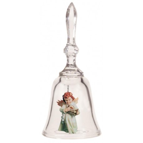 Crystal bell with angel and trumpet
