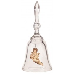 Crystal Bell with Angel carved wood