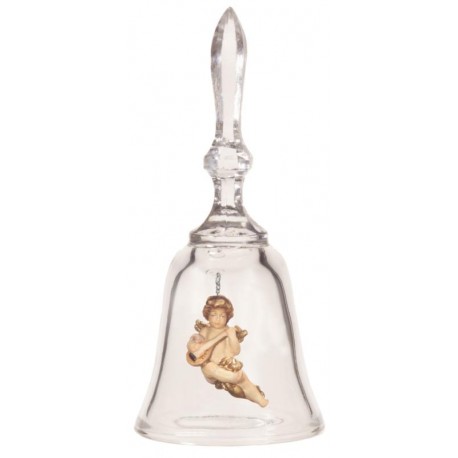 Crystal Bell with Angel carved wood