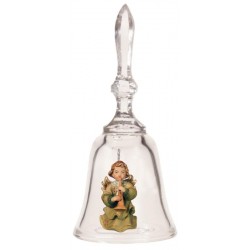 Crystal Bell with Trumpet-Playing Angel Messenger
