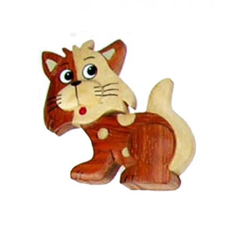 Gatto - magnete in legno