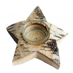 Teelichthalter in Sternform aus Birkenholz