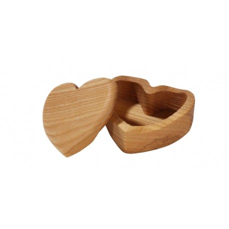 Herzförmige Schmuckschatulle aus Holz