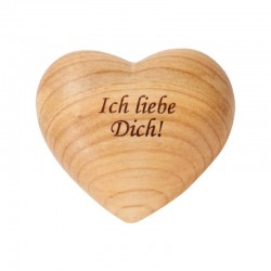 Wood carved Heart with, Ich Liebe Dich Writing