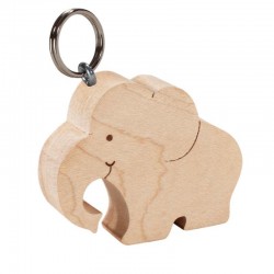 Holz-Schlüsselanhänger mit Elefanten