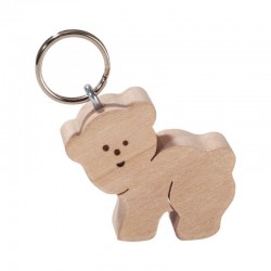 Holz Schlüsselanhänger mit Teddy Bär