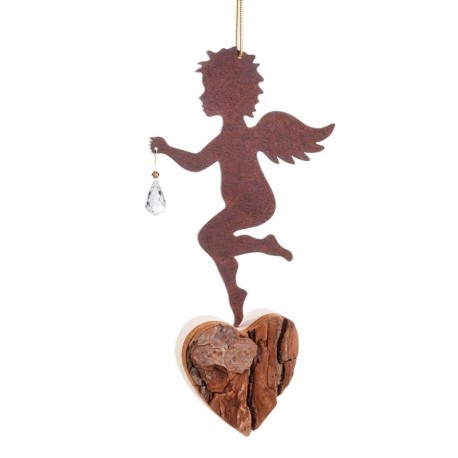 Angel with Crystal standing on Heart