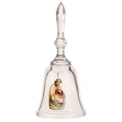 Christmas crystal bell with stylized nativity scene