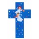 Wooden Cross in Blue with angels for Boys