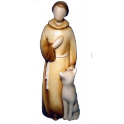 San Francesco in stile moderno in legno - colorato a olio