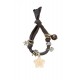 Stretch bracelet brown with wooden flower