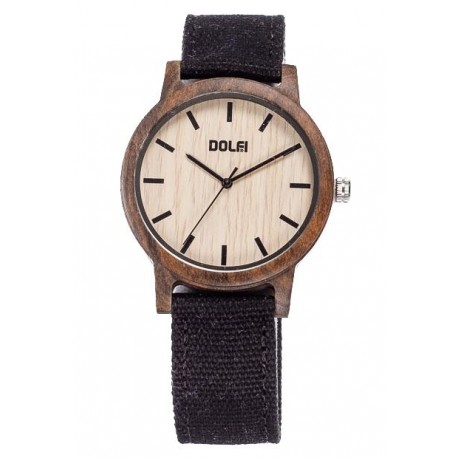 Wooden Watch with black Textile – Amos
