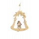 Bell with angel - laser cut wood ornament - color