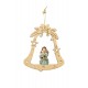 Bell with angel - laser cut wood decoration - color
