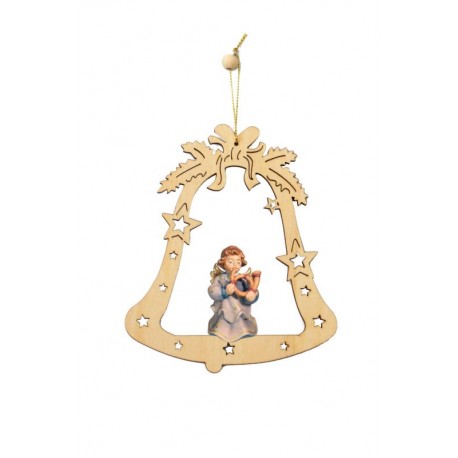 Bell with Wood Angel - color