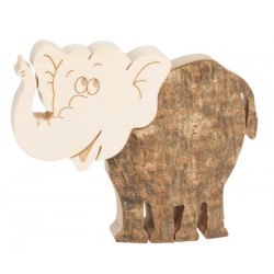 Elefante legno da 6,5 cm
