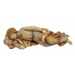 Schlafender Heiliger Josef aus Holz geschnitzt - in Brauntönen lasiert