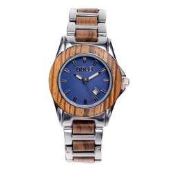 Wood Watch for Woman in Olive wood and Steel