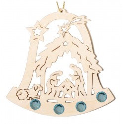 Glocke mit Heiliger Familie mit Swarovski Kristallen