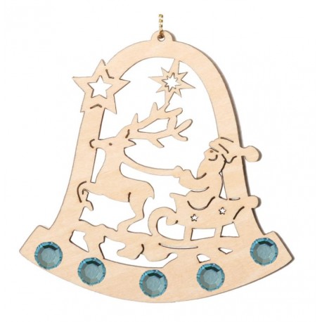Bell with Santa Claus with Swarovski Crystals