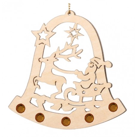 Bell with Santa with Swarovski crystals