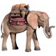 Elefante in piedi di legno - colorato a olio