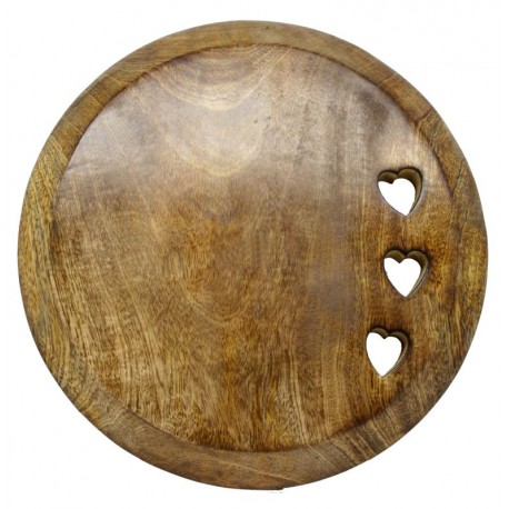 Tagliere di legno con cuori 22 cm x 22 cm - DOLFILAND