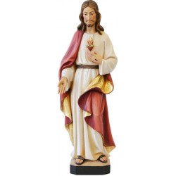 Statua Gesù Sacro Cuore vetroresina - colorato a olio