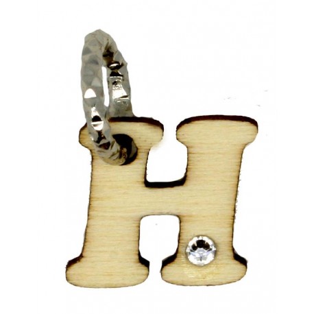 Charms in legno con lettera H 6 pezzi