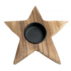 Wooden Star Tea Light Holder