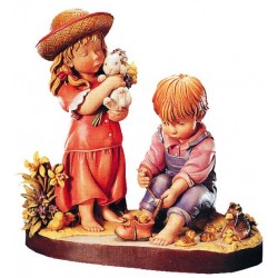 Wood Figure Brother and Sister