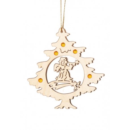 Albero di Natale con angelo con cristalli Swarovski