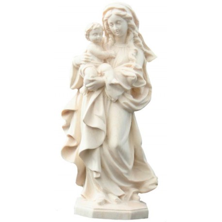 Our Lady of Reverence wood carved Madonna - natural