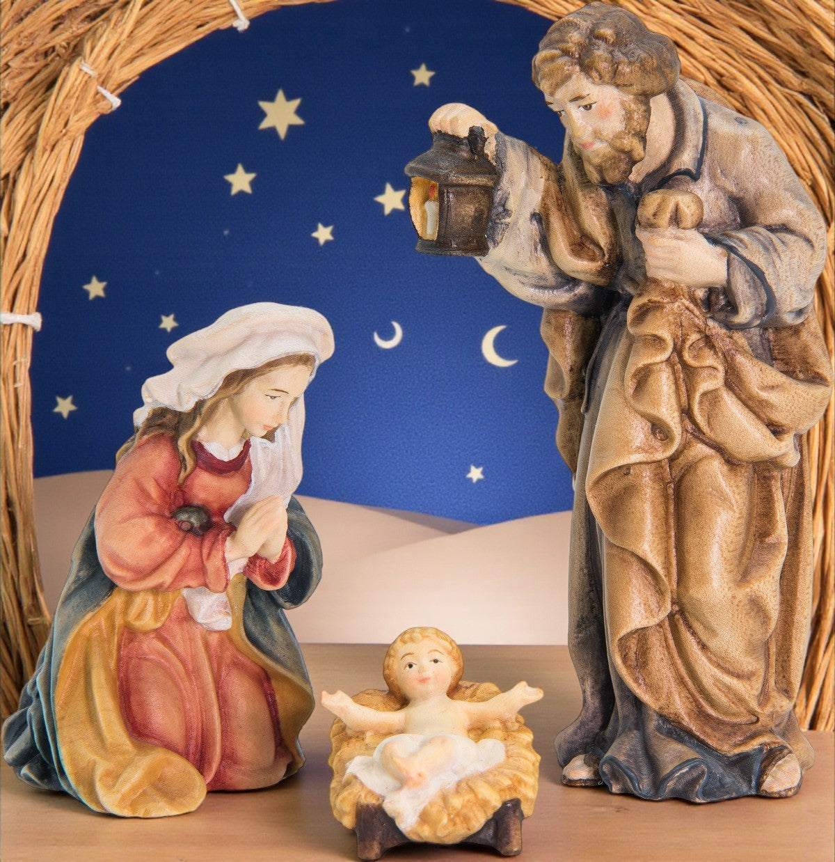 Dolfi Statuetta Presepe Bambino Gesù In Legno D'Acero - 7 Cm - Artigianato Originale Val Gardena