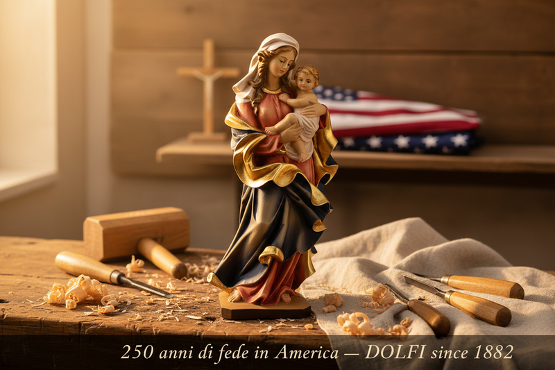 Statue sacre artigianali DOLFI Val Gardena - 250 anni di fede in America