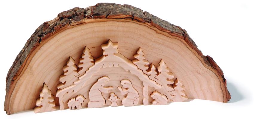 Presepe con tronchetti di legno