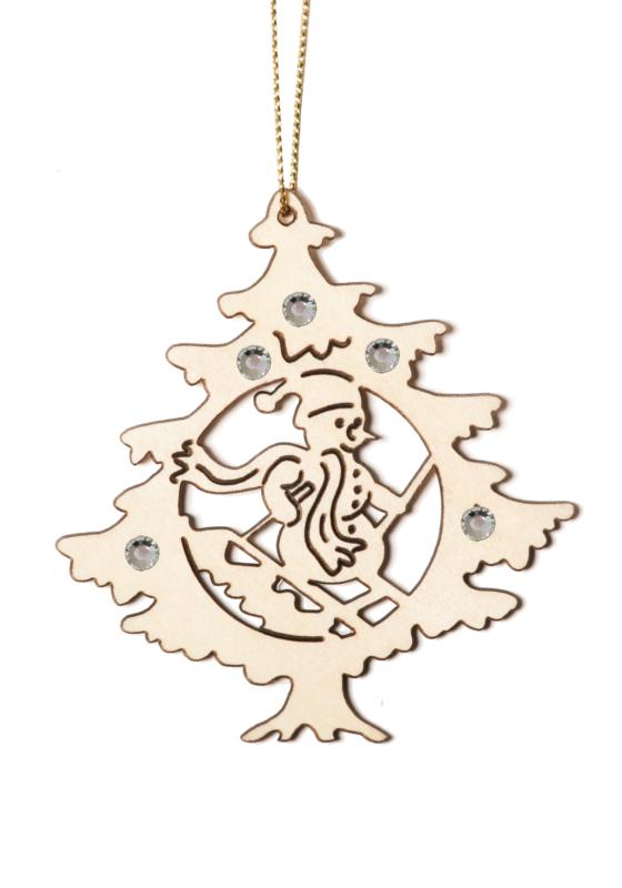 Arbre de Noël avec bonhomme de neige et cristaux Swarovski