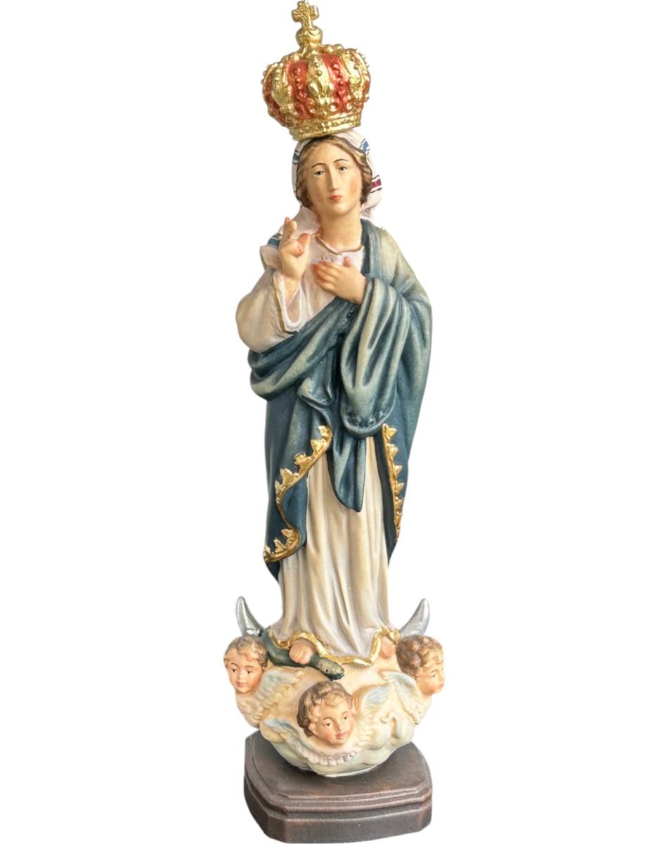 Madonna vom Heiligtum von Sameiro aus Ahornholz - mit Ölfarben lasiert