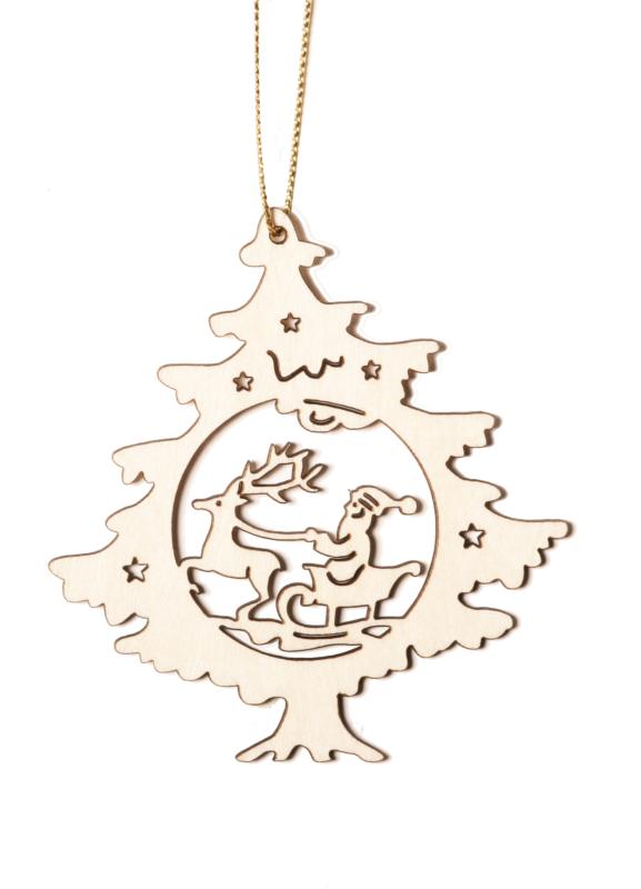 Arbre de Noël avec le Père Noël et l'élan