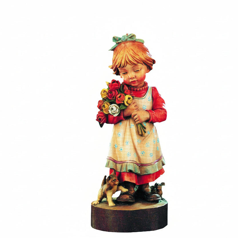 Mädchen mit Blumen - mit Ölfarben lasiert