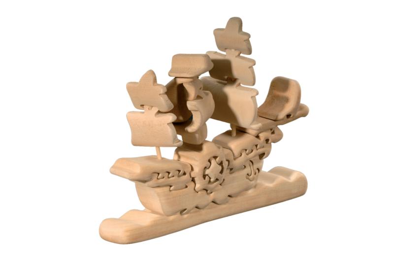 Casse-tête 3D en bois pour bateau pirate
