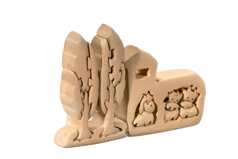 Puzzle 3d en bois ferme