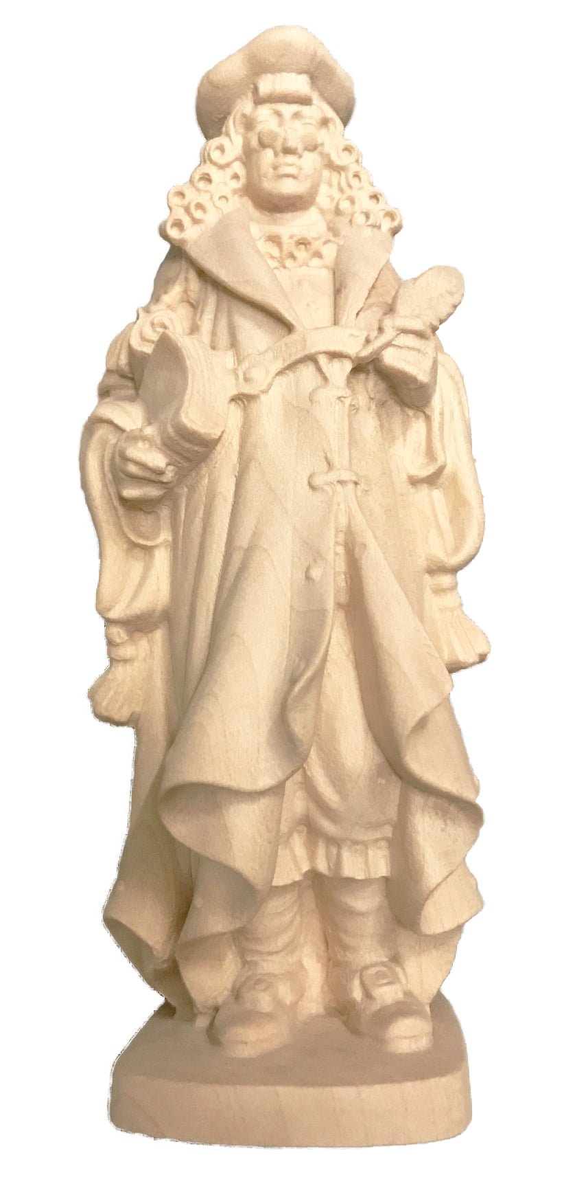 Figura di avvocato scolpita in legno