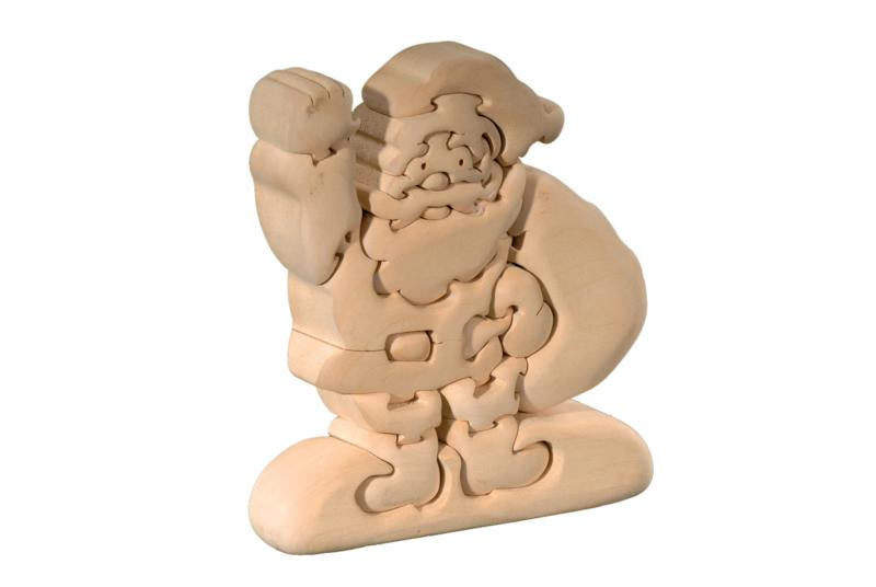 Père Noël avec sac Puzzle 3D en bois