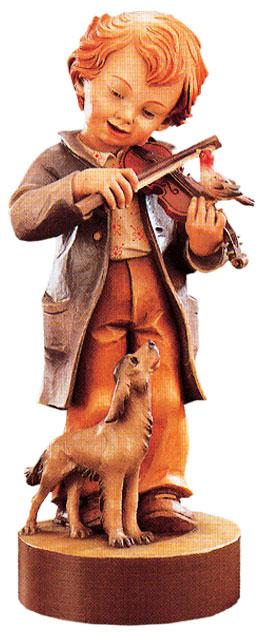 Jeune musicien en bois avec violon