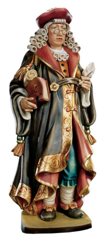 Figura di avvocato scolpita in legno