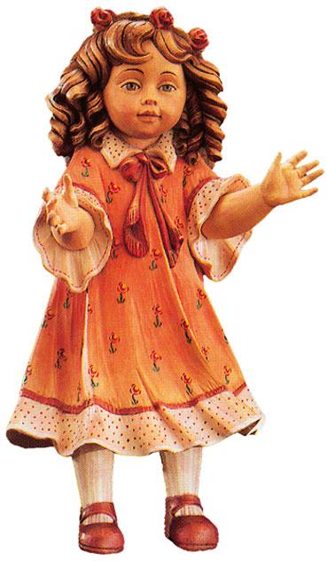 Freistehende Holz Puppe Elena
