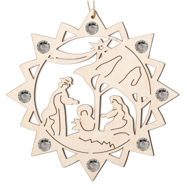 Étoile avec Sainte Famille et cristaux Swarovski